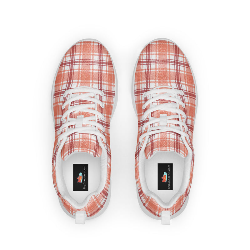 Peach Plaid Athletic #233 - Back View | HA!LO Canvas Sneakers