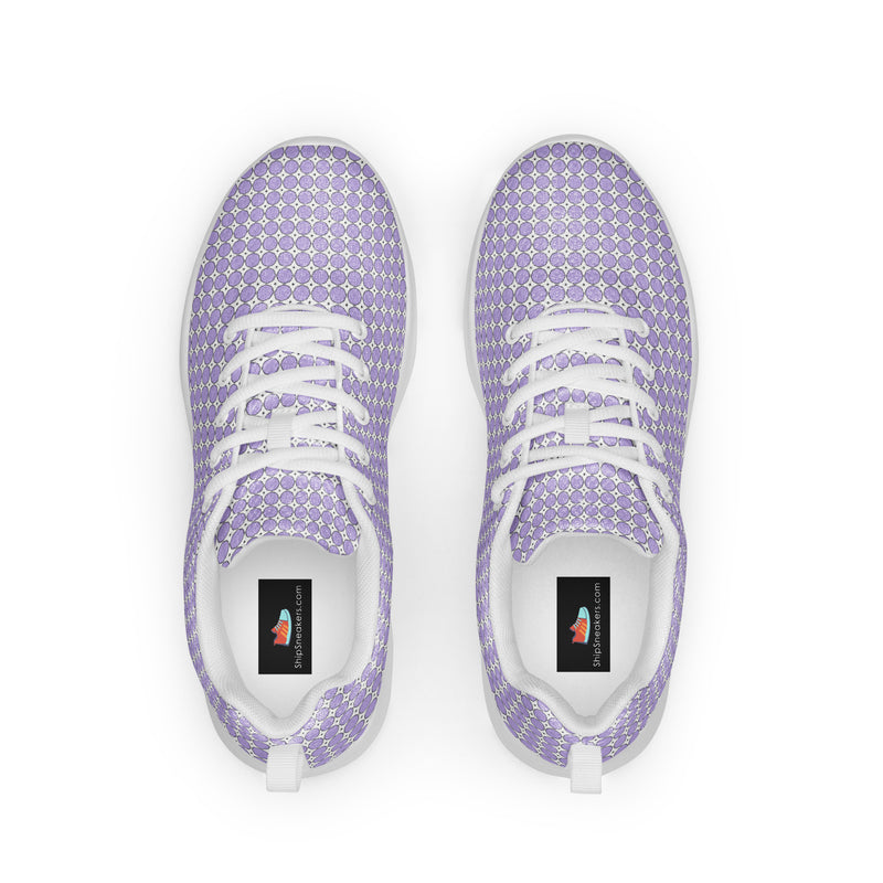 Lavender Dot Athletic #238 - Back View | HA!LO Canvas Sneakers