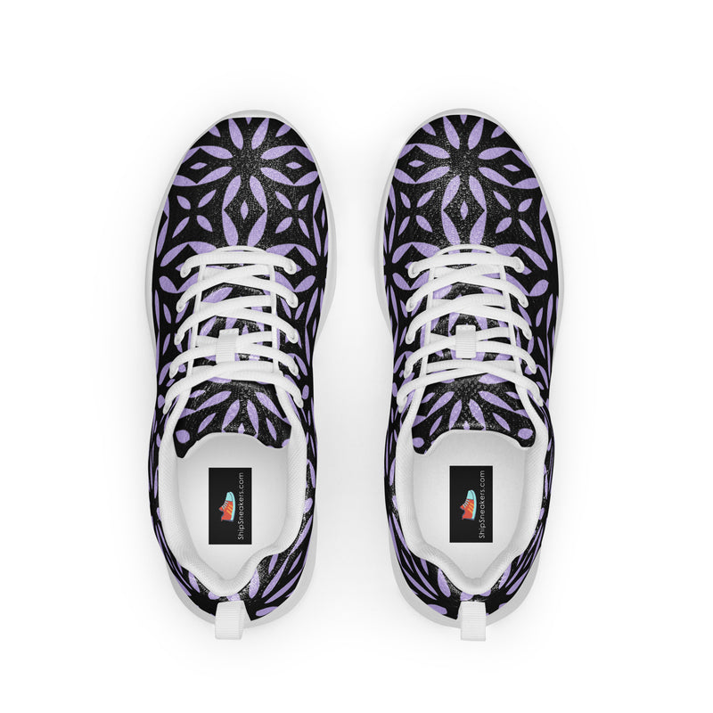 Navy Flower Athletic #243 - Back View | HA!LO Canvas Sneakers