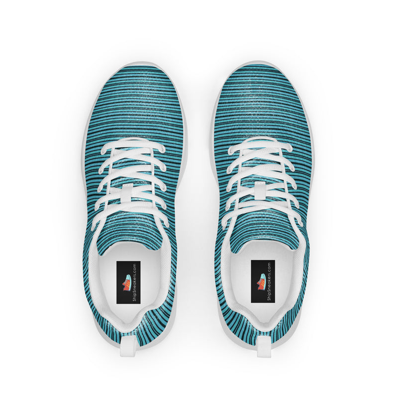 Teal Stripe Athletic #247 - Back View | HA!LO Canvas Sneakers