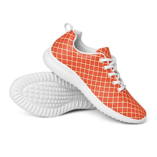 HA!LO Orange Grid — Men's Canvas Athletic Sneaker