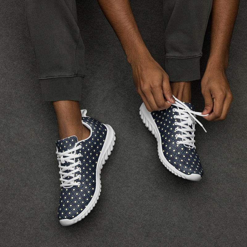 Navy Polka Dot Athletic #256 - Opposite Side | HA!LO Canvas Sneakers