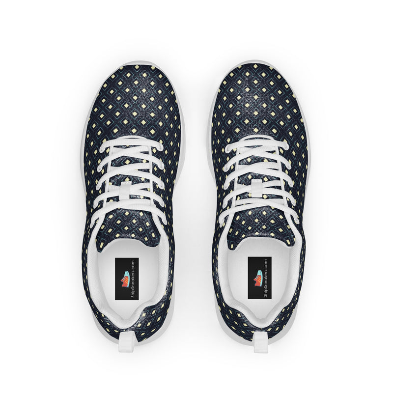 Navy Polka Dot Athletic #256 - Back View | HA!LO Canvas Sneakers