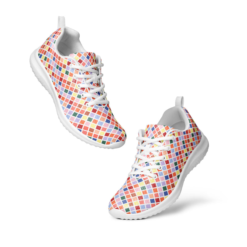 Colorful Tile Athletic #261 - Top Down View | HA!LO Canvas Sneakers