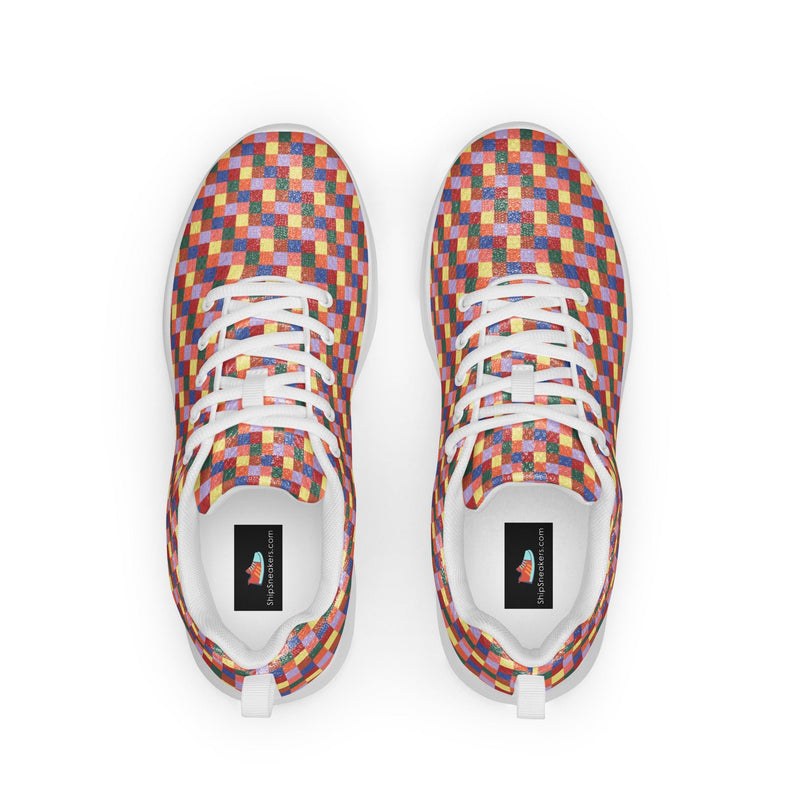 Orange Chevron Athletic #262 - Back View | HA!LO Canvas Sneakers
