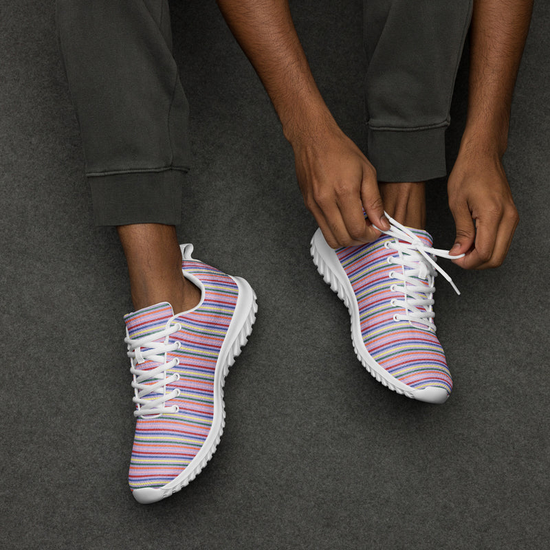 Pink Stripe Thin Athletic #264 - Opposite Side | HA!LO Canvas Sneakers