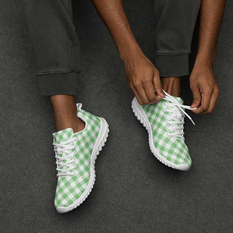Green Check Large Athletic #269 - Opposite Side | HA!LO Canvas Sneakers