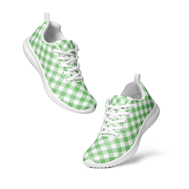 Green Check Large Athletic #269 - Top Down View | HA!LO Canvas Sneakers