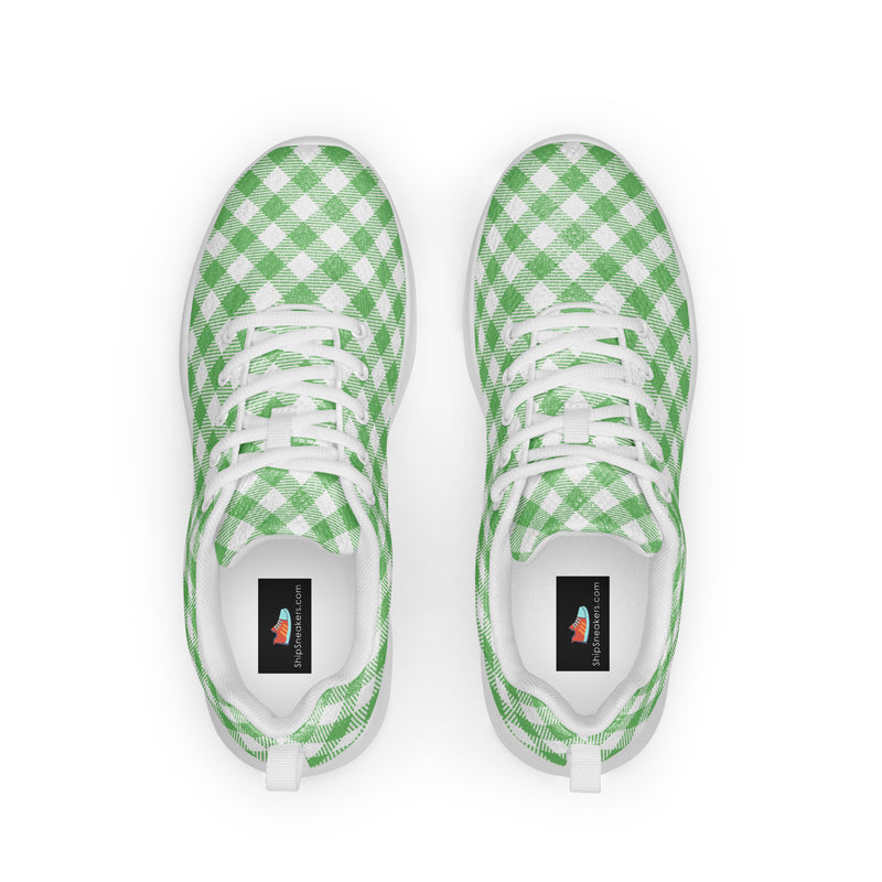 Green Check Large Athletic #269 - Back View | HA!LO Canvas Sneakers