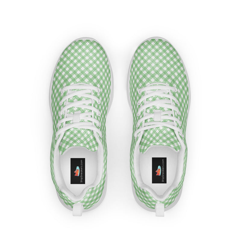 Green Check Small Athletic #268 - Back View | HA!LO Canvas Sneakers