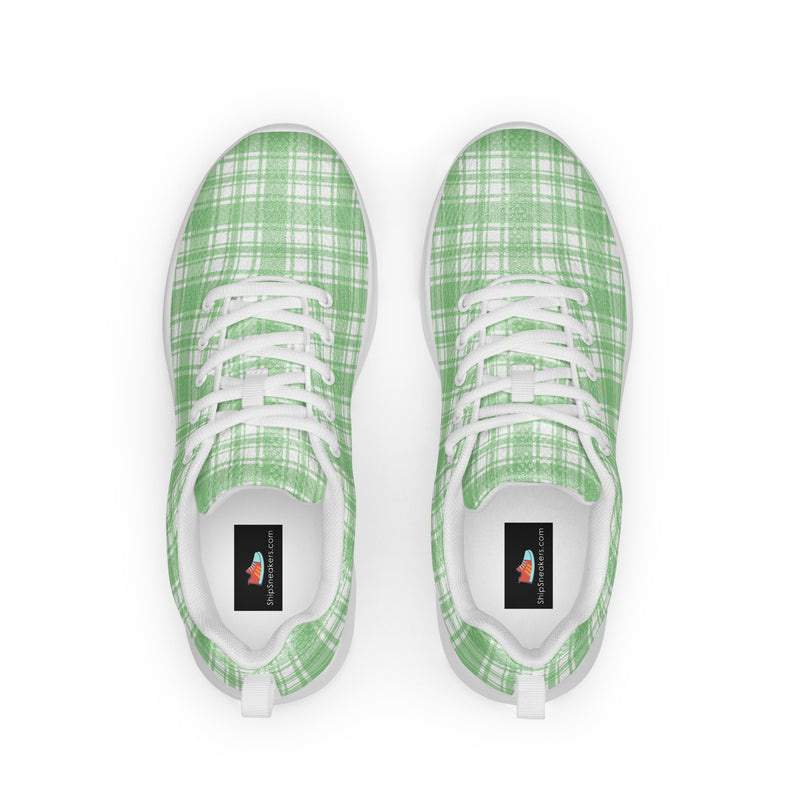 Green Gingham Athletic #270 - Back View | HA!LO Canvas Sneakers