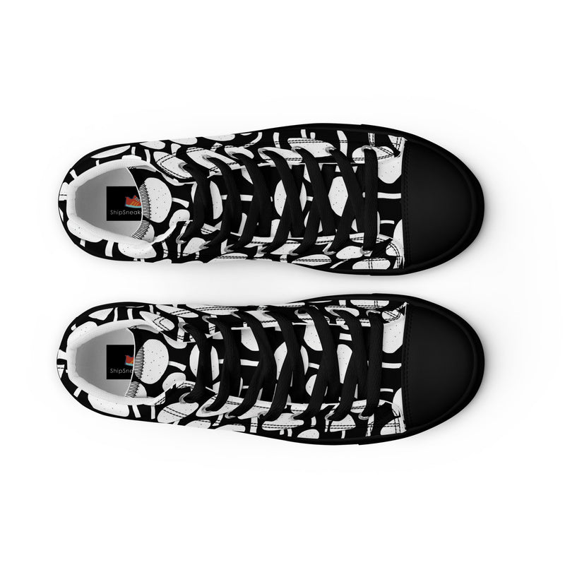 Black Tree High Top #141 - Lifestyle Shot | HA!LO Canvas Sneakers