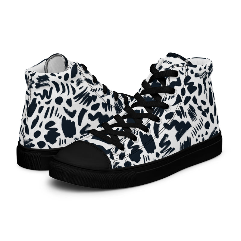 Cow Print High Top #128 - Canvas High Top Sneakers | HA!LO