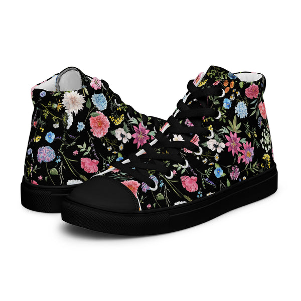HA!LO Dark Floral #130 Men’s Canvas High Top Sneakers