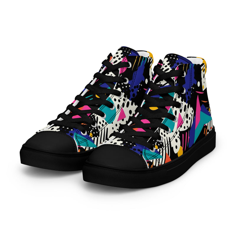 Neon Splash High Top #151 - Back View | HA!LO Canvas Sneakers