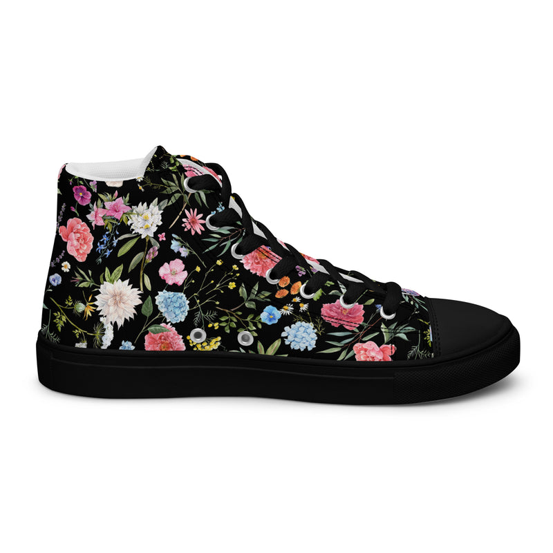 Dark Floral High Top #130 - Sole Detail | HA!LO Canvas Sneakers