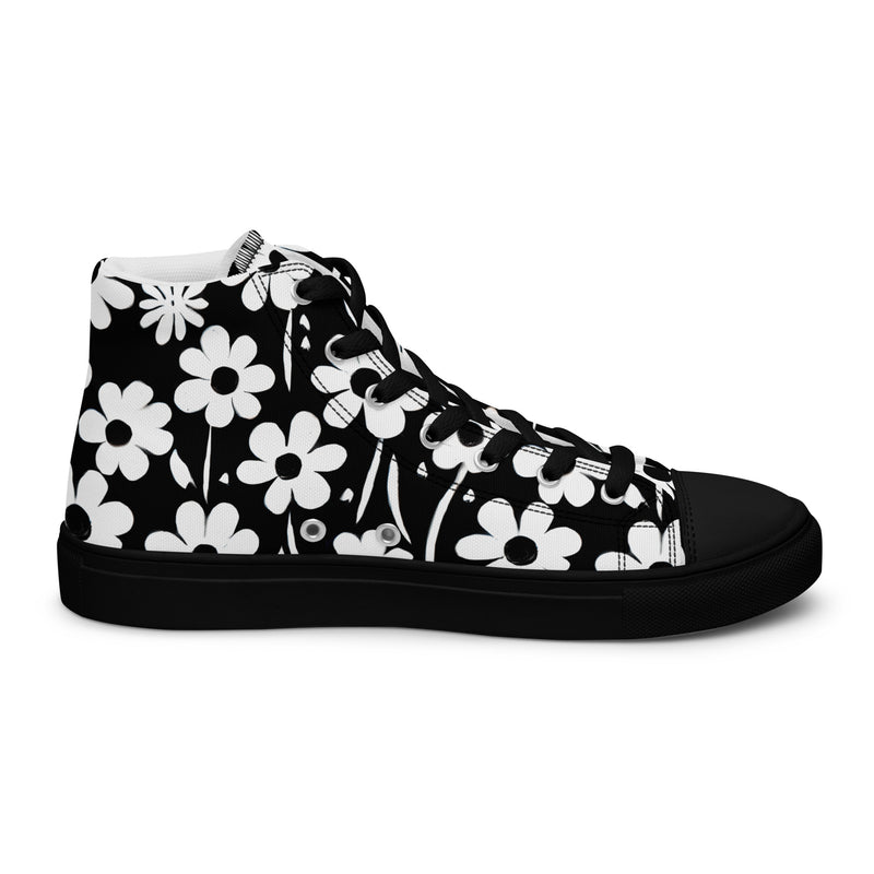 Black Daisy High Top #139 - Sole Detail | HA!LO Canvas Sneakers