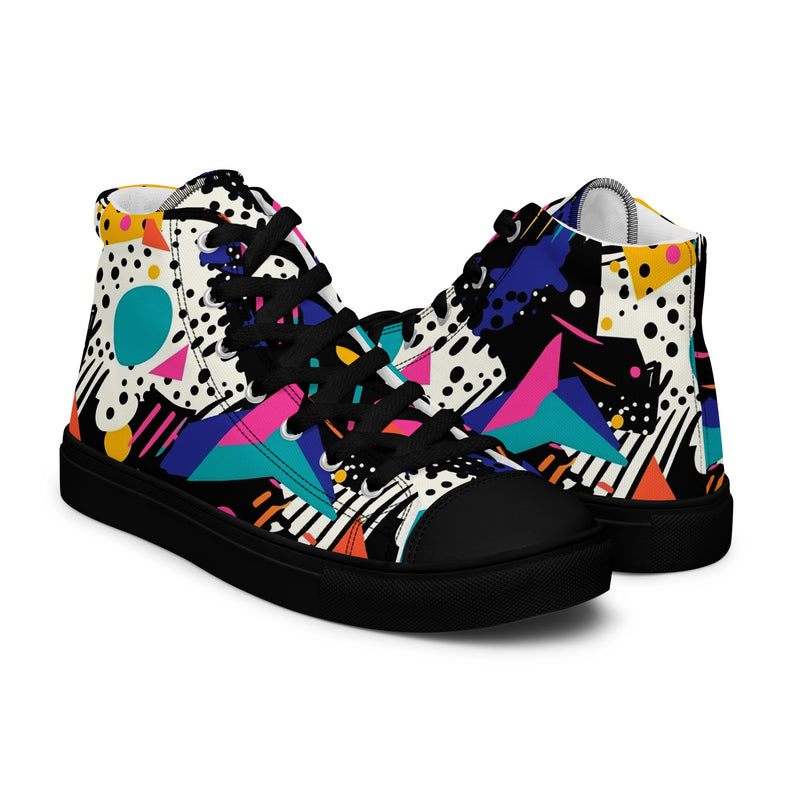 Neon Splash High Top #151 - Top Down View | HA!LO Canvas Sneakers