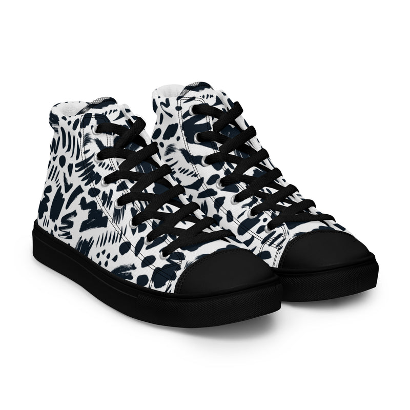 Cow Print High Top #128 - Front View | HA!LO Canvas Sneakers