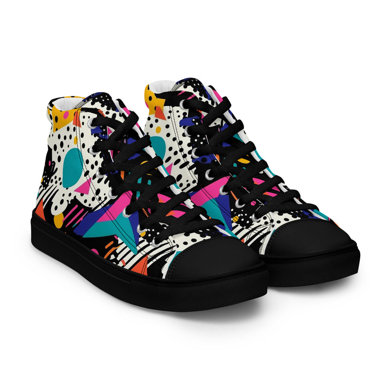 Neon Splash High Top #151 - Front View | HA!LO Canvas Sneakers