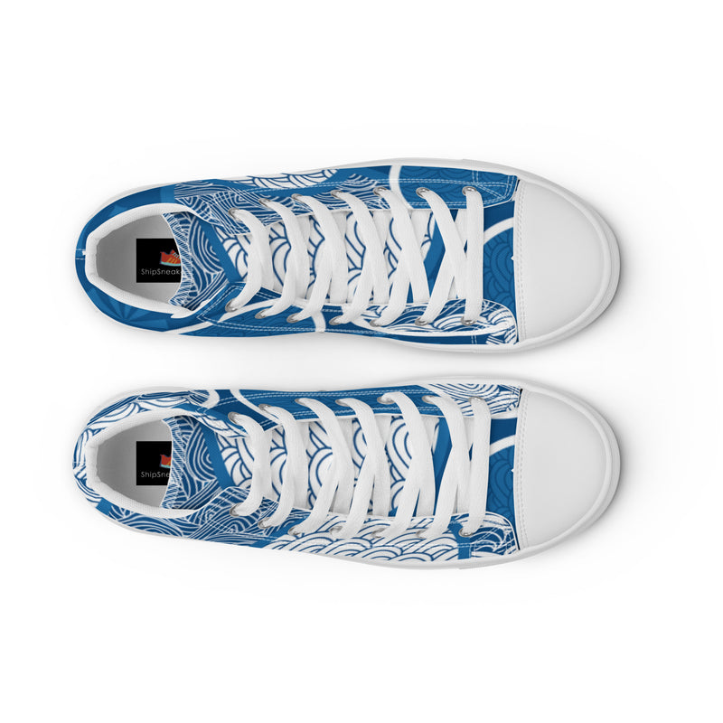 Japanese Wave High Top #2 - Lifestyle Shot | HA!LO Canvas Sneakers