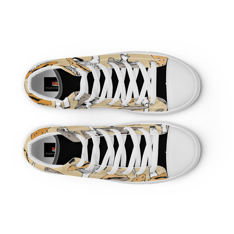 Mushroom Cream High Top #8 - Lifestyle Shot | HA!LO Canvas Sneakers