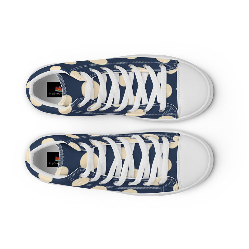 Navy Gold Dot High Top #19 - Lifestyle Shot | HA!LO Canvas Sneakers