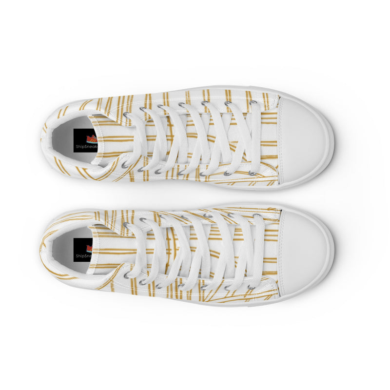 Gold Stripe High Top #30 - Lifestyle Shot | HA!LO Canvas Sneakers