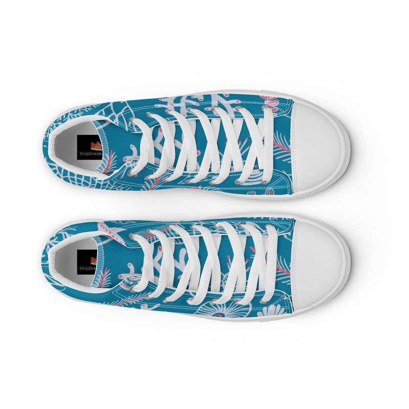 Ocean Coral High Top #35 - Lifestyle Shot | HA!LO Canvas Sneakers