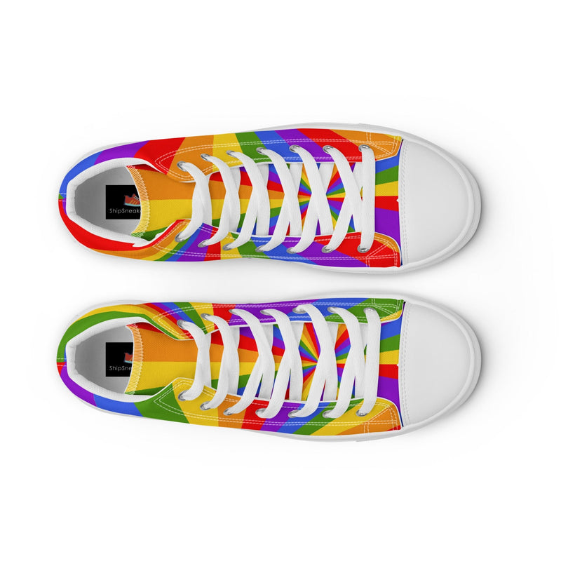 Rainbow Pride High Top #38 - Lifestyle Shot | HA!LO Canvas Sneakers