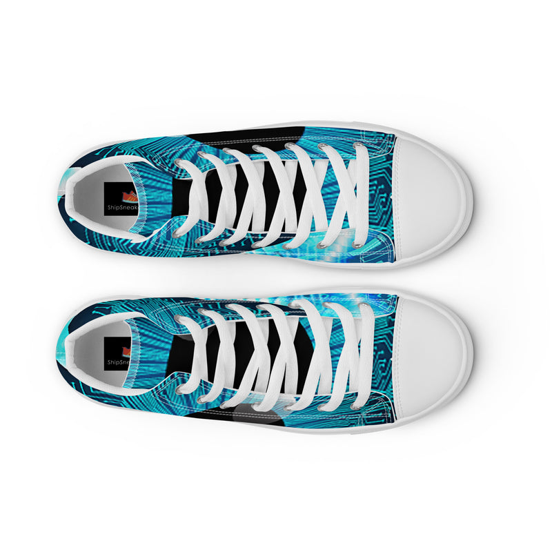 Ocean Wave High Top #44 - Close Up Detail | HA!LO Canvas Sneakers