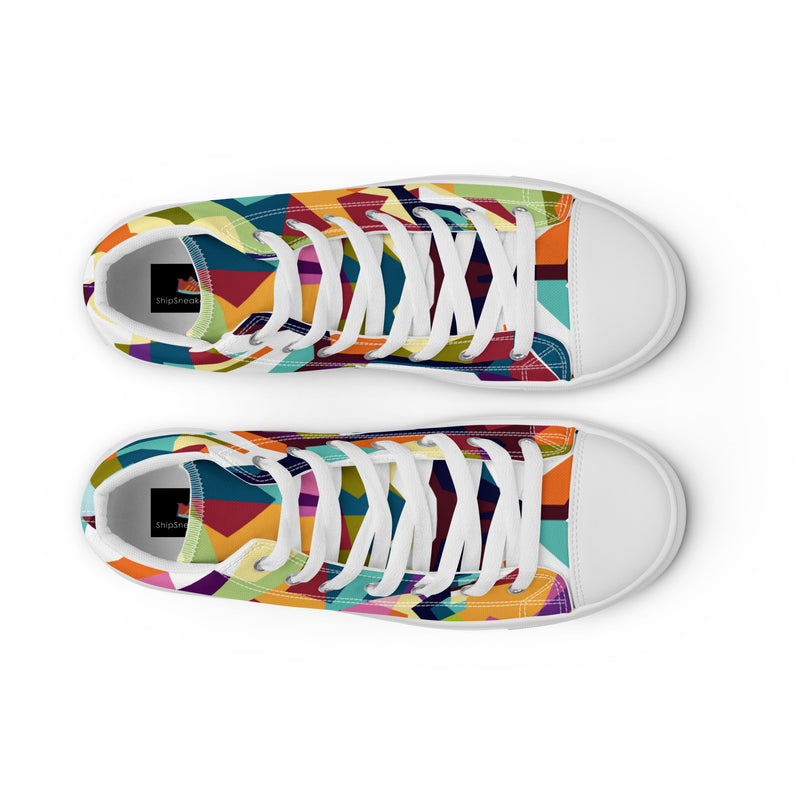 Cubist Face High Top #49 - Lifestyle Shot | HA!LO Canvas Sneakers
