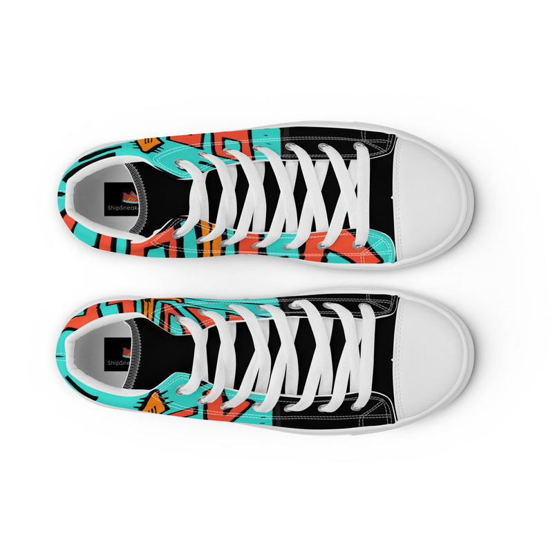 Rock Teal High Top #61 - Lifestyle Shot | HA!LO Canvas Sneakers
