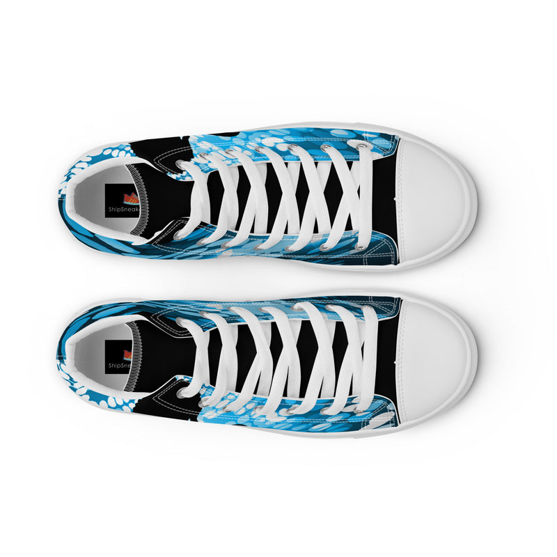 Blue Silhouette High Top #67 - Lifestyle Shot | HA!LO Canvas Sneakers