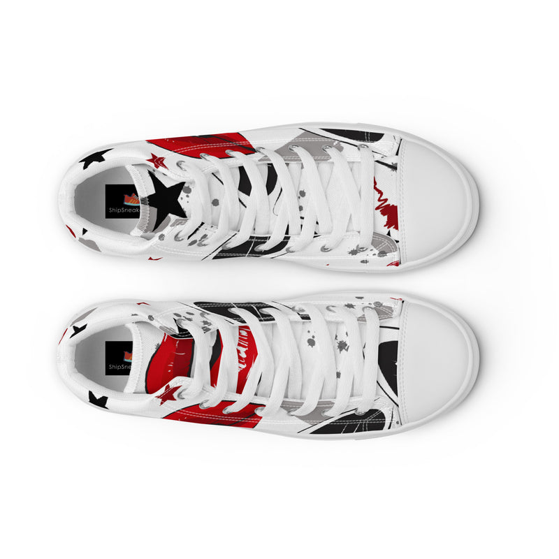 Red Lips High Top #75 - Lifestyle Shot | HA!LO Canvas Sneakers