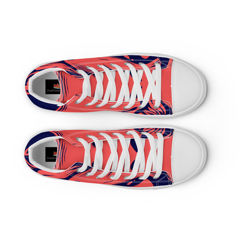 Red Pop Art High Top #80 - Lifestyle Shot | HA!LO Canvas Sneakers