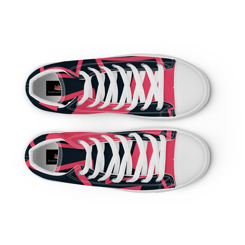Navy Abstract High Top #88 - Lifestyle Shot | HA!LO Canvas Sneakers