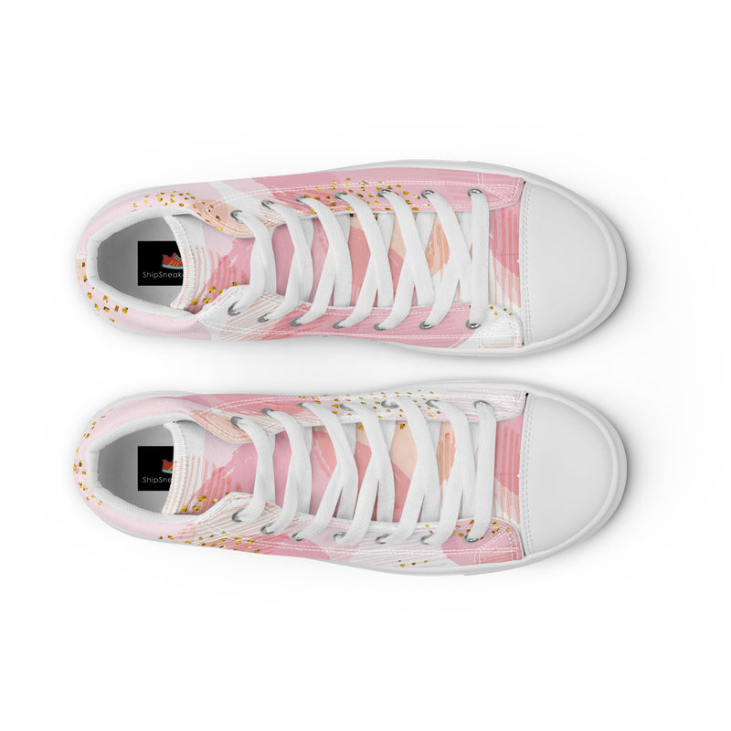 Pink Gold Dot High Top #95 - Lifestyle Shot | HA!LO Canvas Sneakers