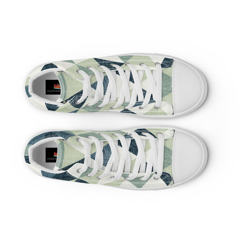 Geo Triangle High Top #96 - Lifestyle Shot | HA!LO Canvas Sneakers