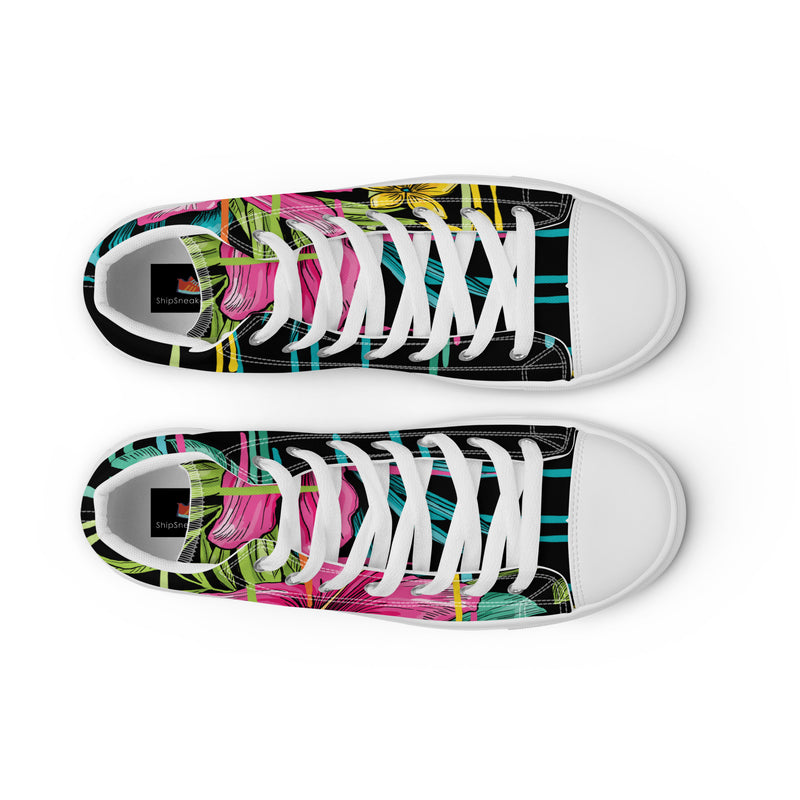 Tropical Bloom High Top #98 - Lifestyle Shot | HA!LO Canvas Sneakers