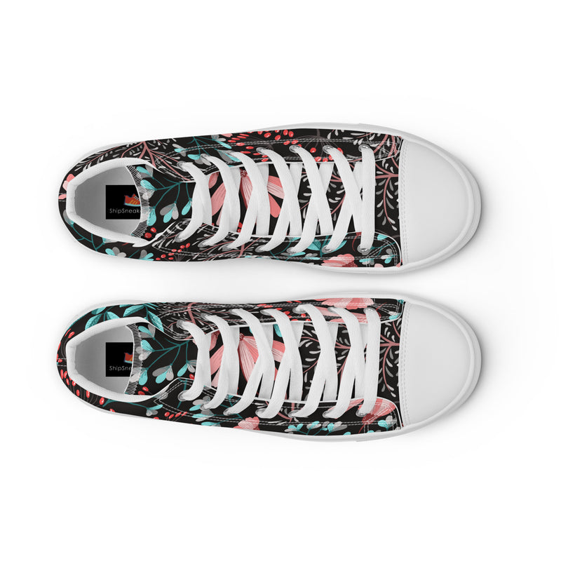 Dark Botanical High Top #110 - Lifestyle Shot | HA!LO Canvas Sneakers