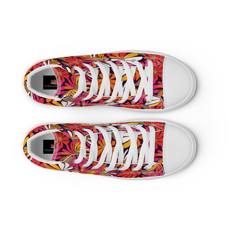 Bold Bloom High Top #121 - Front View | HA!LO Canvas Sneakers