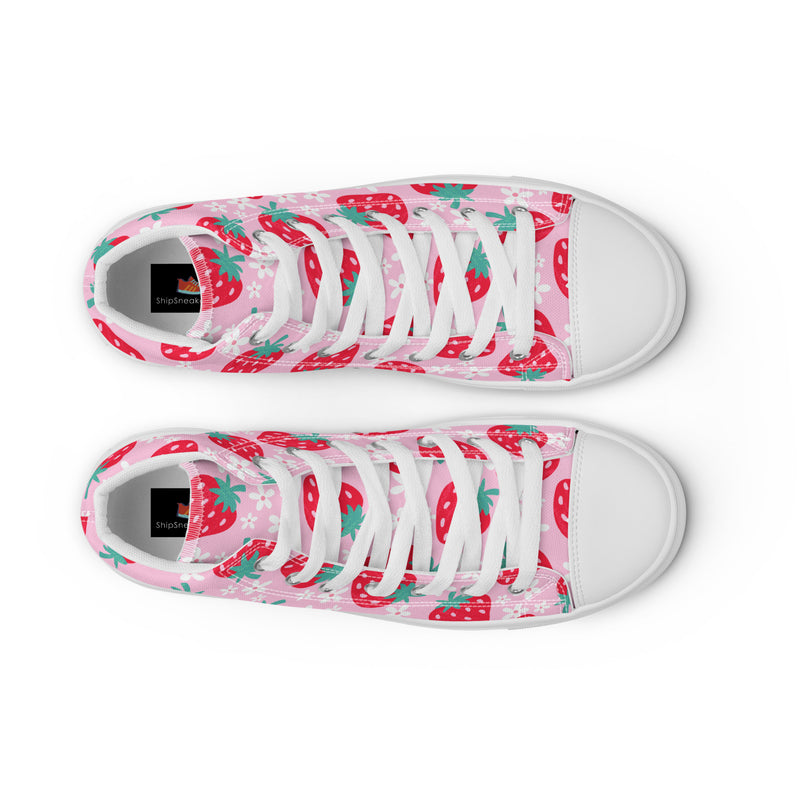 Strawberry High Top #136 - Lifestyle Shot | HA!LO Canvas Sneakers