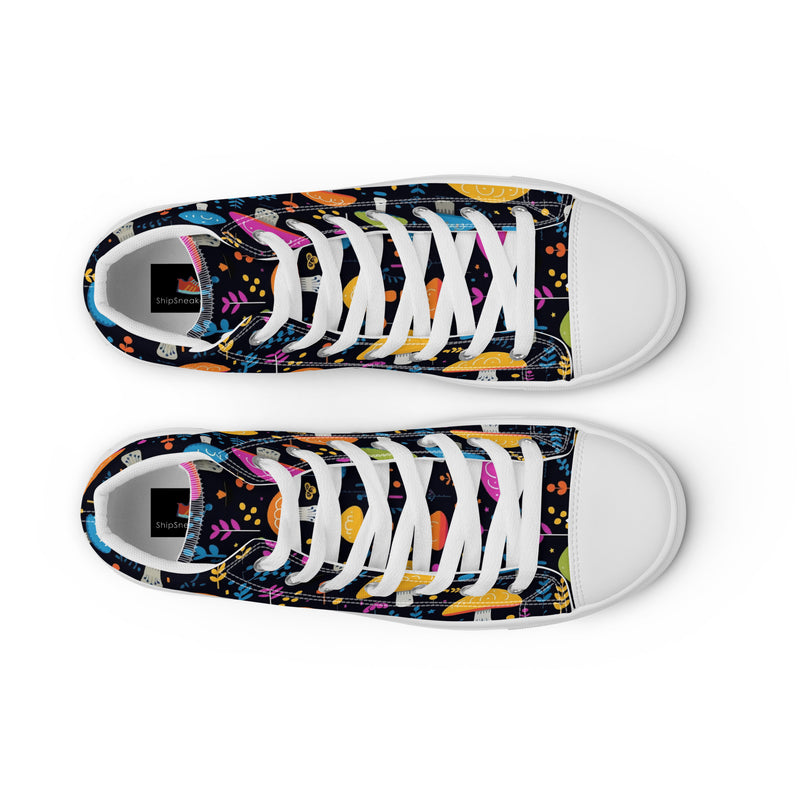 Mushroom Night High Top #146 - Lifestyle Shot | HA!LO Canvas Sneakers