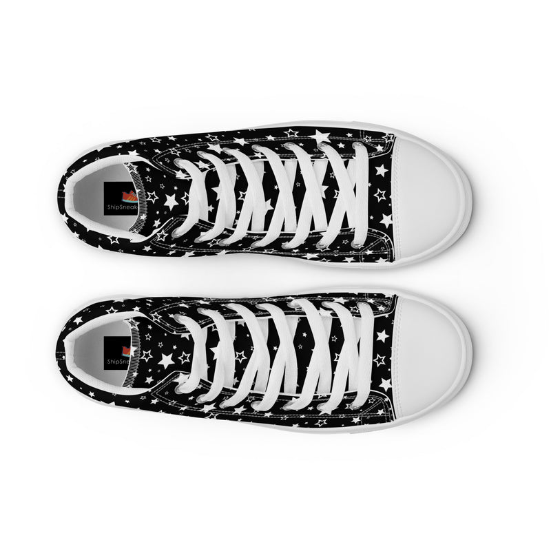 Black Star High Top #152 - Lifestyle Shot | HA!LO Canvas Sneakers