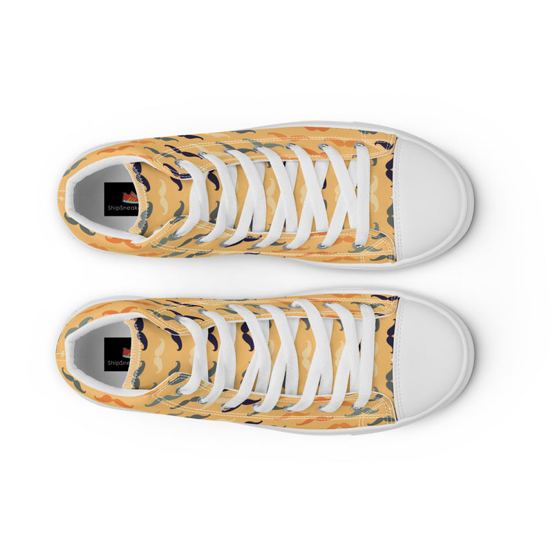 Gold Houndstooth Dad High Top #171 - Lifestyle Shot | HA!LO Canvas Sneakers