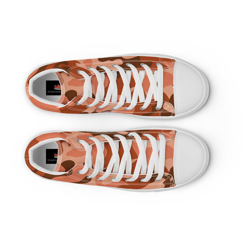 Orange Camo High Top #176 - Lifestyle Shot | HA!LO Canvas Sneakers