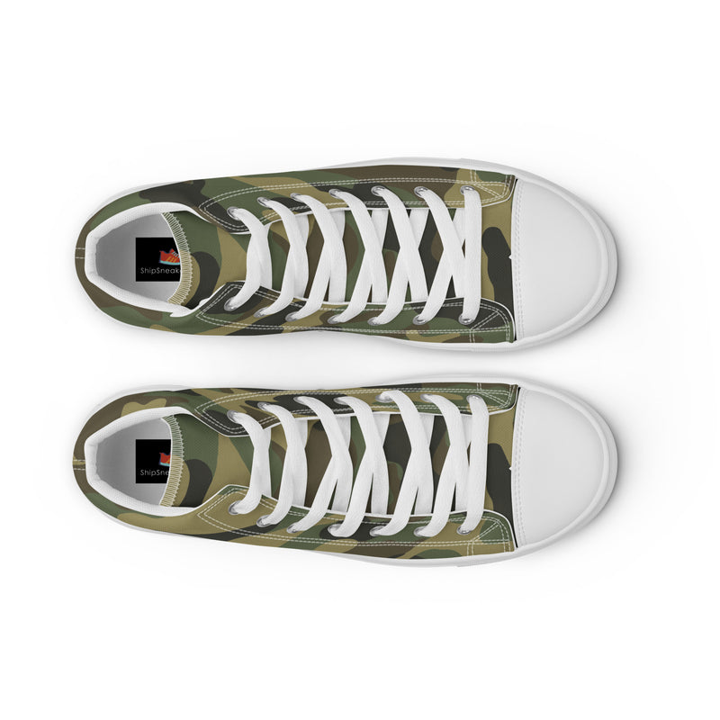 Green Camo High Top #177 - Lifestyle Shot | HA!LO Canvas Sneakers