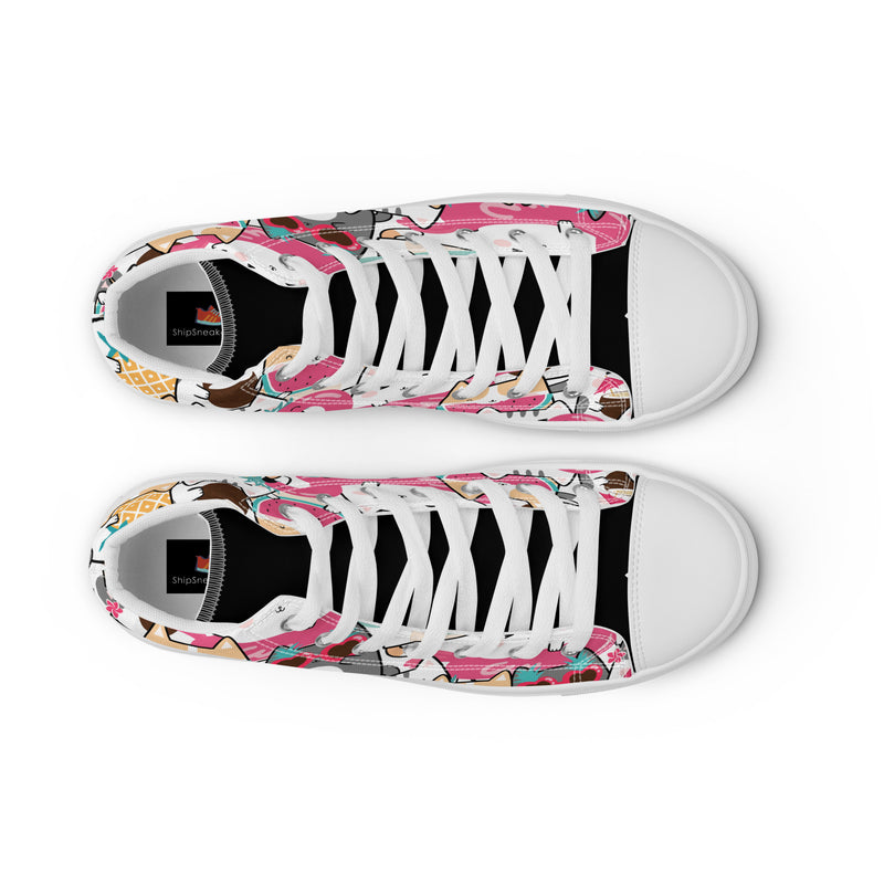 Llama Party High Top #182 - Lifestyle Shot | HA!LO Canvas Sneakers