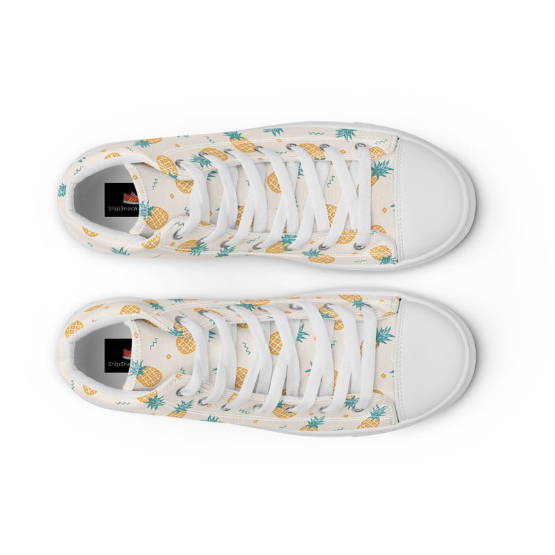 Pineapple Party High Top #184 - Lifestyle Shot | HA!LO Canvas Sneakers